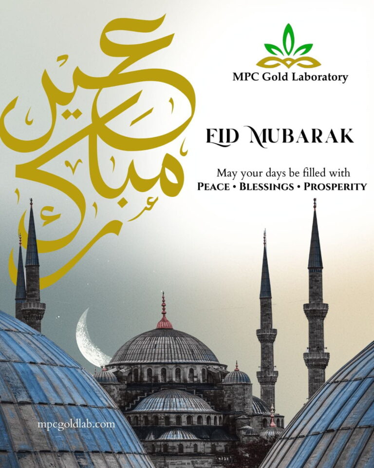 Instagram poster made by Niza on Eid for MPC Gold Laboratory, Dubai